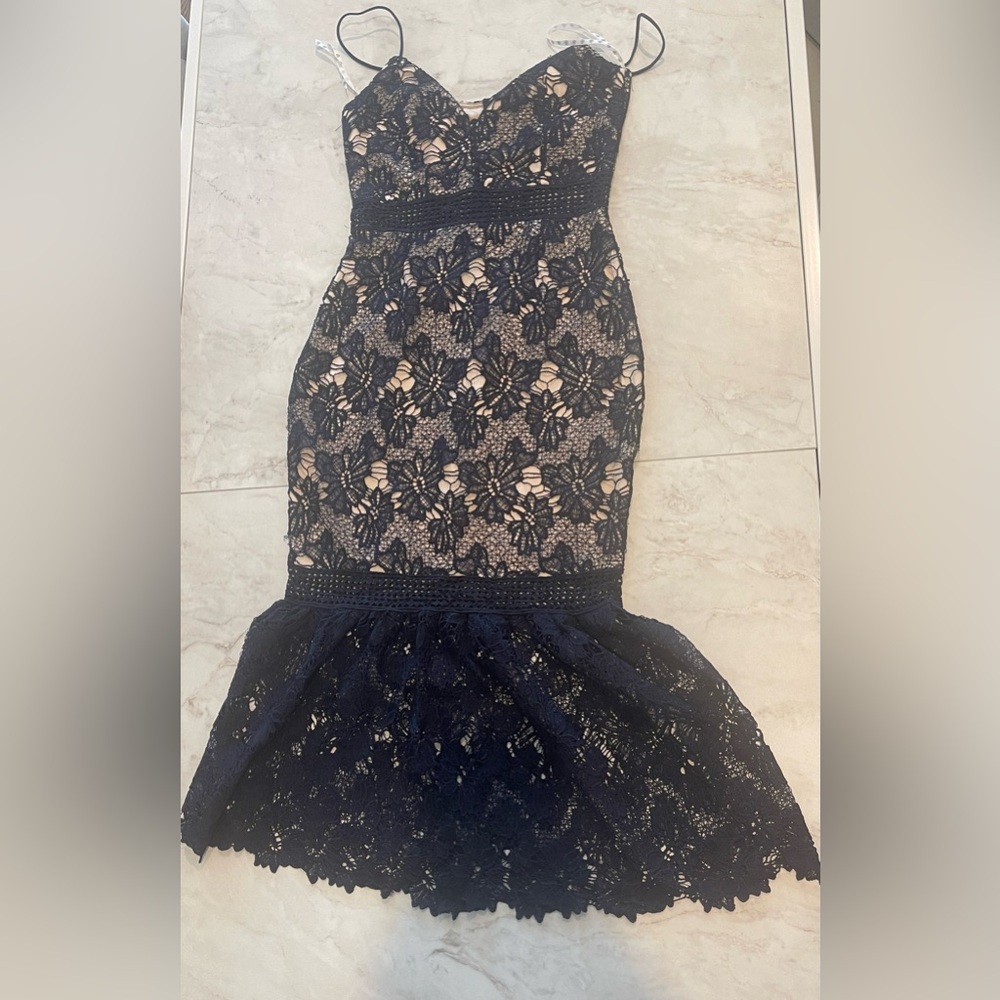 Midi Mermaid Lace Crochet Dress